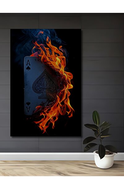 Teona Ahşap Tablou decorativ din lemn cu aspect de foc, Asul de Hârtie