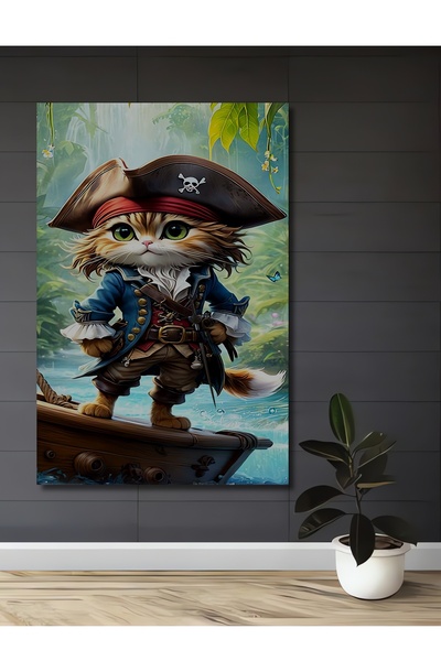 Teona Ahşap Tablou decorativ din lemn cu aspect de pictură în ulei, Căpitanul...