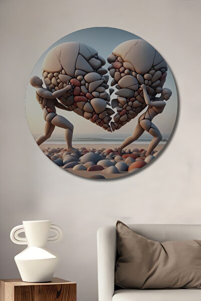 Teona Ahşap Δημιουργική αφηρημένη τέχνη με ανθρώπινη φιγούρα και σπασμένη καρ...