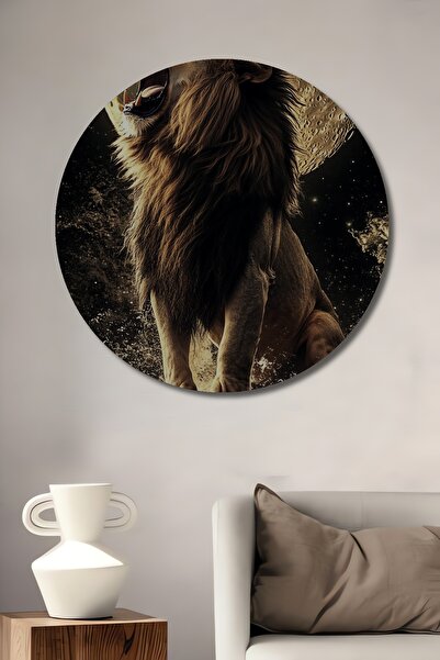 Teona Ahşap Pictură decorativă pe lemn cu aspect de pictură în ulei, cu leu c...