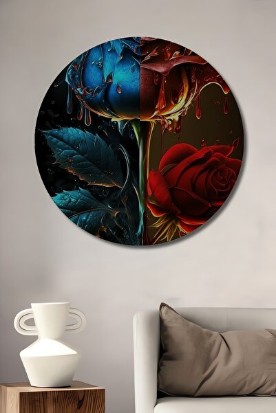 Teona Ahşap Pictură decorativă pe lemn cu aspect de vopsea în ulei, trandafir...