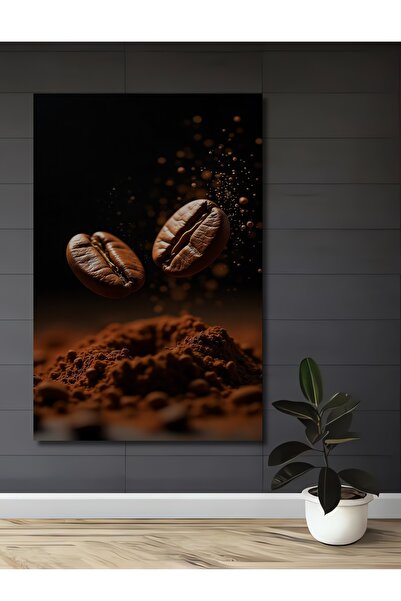 Teona Ahşap Tablou decorativ din lemn cu aspect de pictură în ulei cu boabe d...