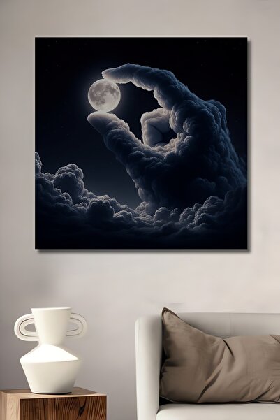 Teona Ahşap Masă decorativă din lemn cu aspect de pictură în ulei, cu motiv L...