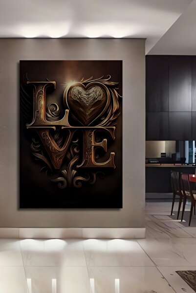 Teona Ahşap Ξύλινο διακοσμητικό τραπέζι με σχέδιο καρδιάς από χρυσό φύλλο και...