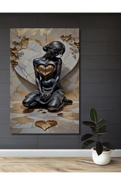 Teona Ahşap Γυναικεία διακοσμητική ξύλινη εικόνα με ελαιογραφία σε στυλ σπασμ...