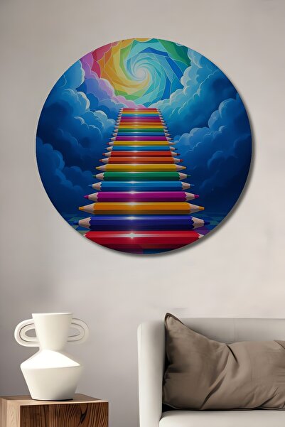 Teona Ahşap Scara culorilor cerului, pictură decorativă din lemn cu aspect de...