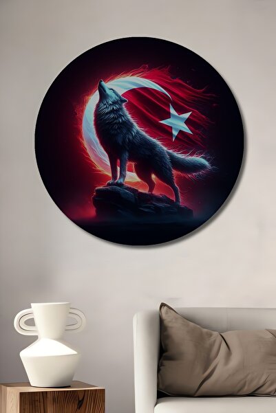 Teona Ahşap Невидима вълча луна Звезда Маслена картина Декоративна дървена ка...