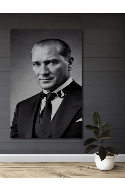 Teona Ahşap Ξύλινο διακοσμητικό τραπέζι με εφέ ελαιογραφίας σε μαύρο και λευκ...