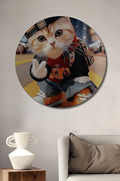 Teona Ahşap Masă decorativă din lemn cu aspect hip hop street art, Karizmatik...