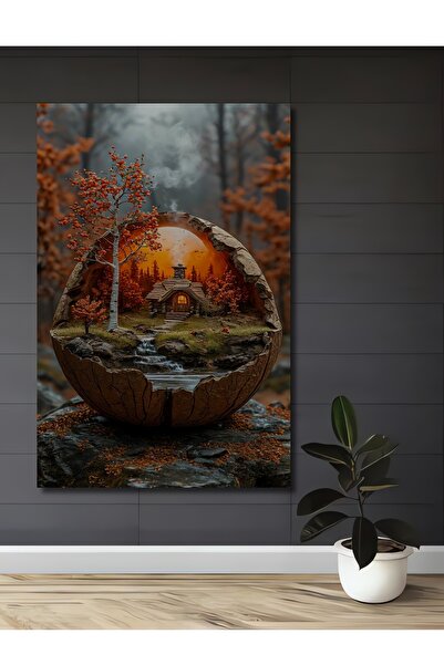 Teona Ahşap Casă din pădure misterioasă, pictură decorativă din lemn