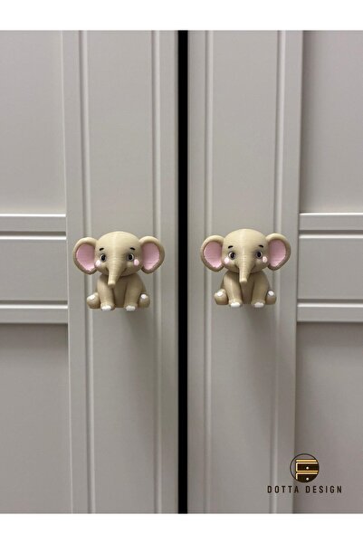 Dotta Design Çocuk Odası Kulpları - Bej Renkli Fil Kulp (Tekli)