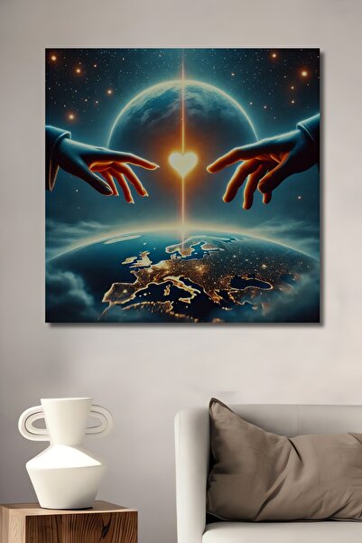 Teona Ahşap Tablou decorativ din lemn cu aspect de pictură în ulei, stil univ...