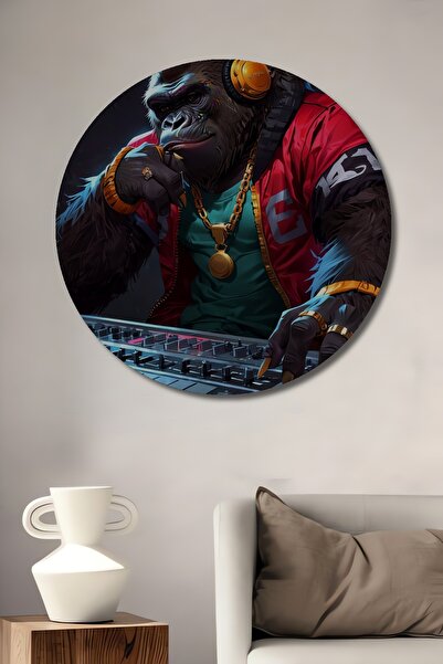 Teona Ahşap Pictură decorativă din lemn cu aspect de vopsea în ulei Gorilla D...