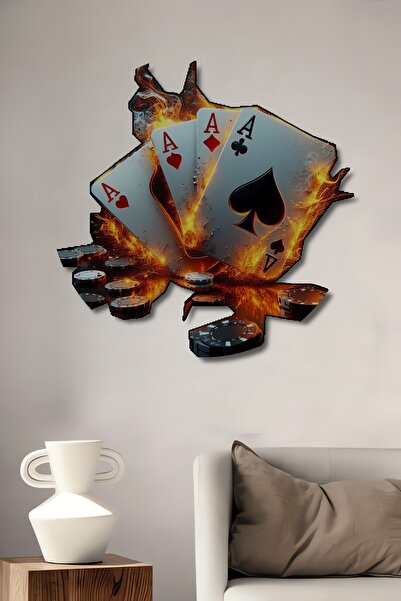 Teona Ahşap Quadru decorativ din lemn cu aspect de pictură în ulei, cu flăcăr...