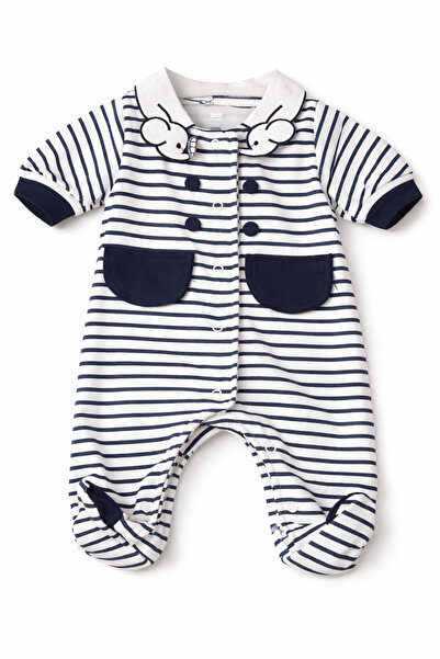 LUMMY BABY Baby Romper Striped Long Sleeve Cotton Romper