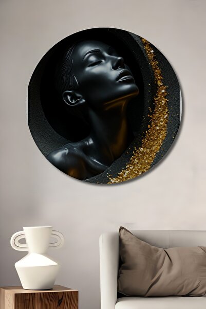 Teona Ahşap Eleganta negră a strălucirii aurii Pictură decorativă din lemn Pi...