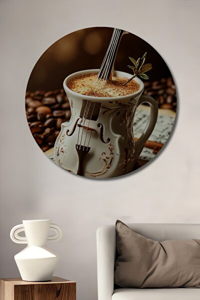 Teona Ahşap Tablou decorativ din lemn cu aspect de vioară în interiorul cafelei