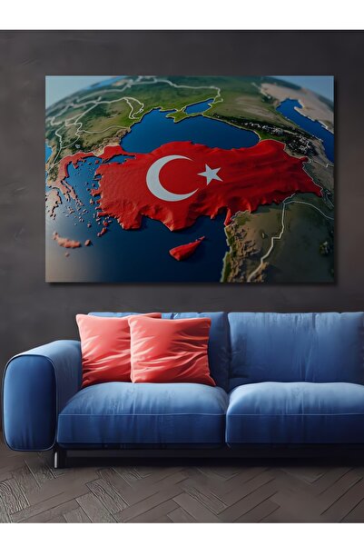 Teona Ahşap Η Χάρτης της Τουρκίας μου, η Σεληνόφωτη Πατρίδα μου, με ελαιογραφ...