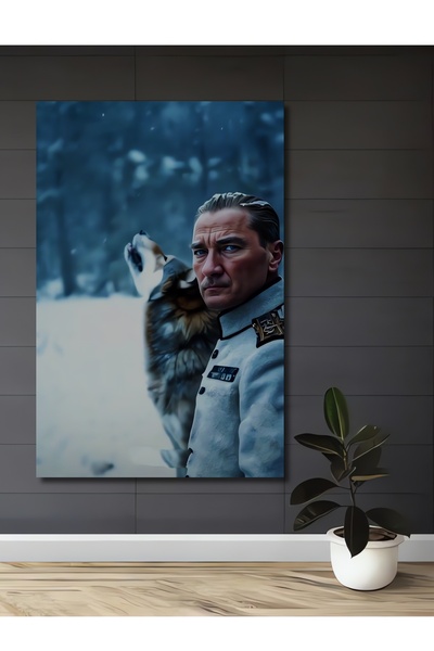 Teona Ahşap Διακοσμητικό Ξύλινο Πίνακα Ζωγραφικής με Ελαιογραφία του Μουσταφά...