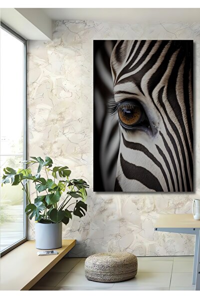 Teona Ahşap Zebra Gözü Detaylı Yağlı Boya Görünümlü Ahşap Dekoratif Ev,Antre,...
