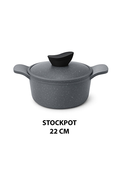 Jewel 22cm Nonstick Stockpot – Dark Grey Marble Granite Coating, Home & Famil...