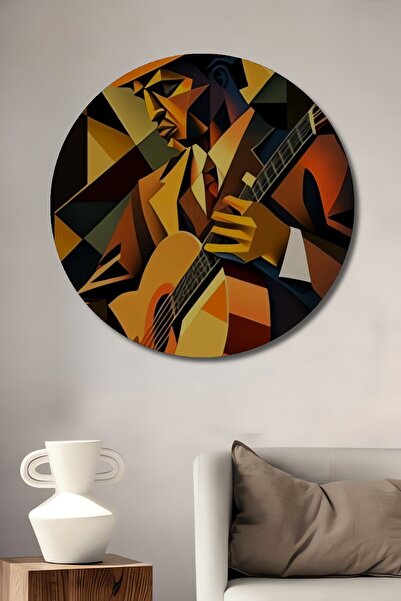 Teona Ahşap Gitar Çalan Adam Soyut Görünümlü Modern Sanat Ahşap Dekoratif Tab...