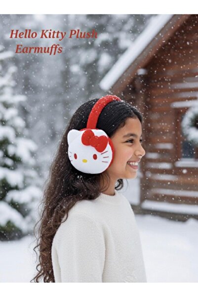 zyc Căști moale de pluș Hello Kitty pentru fete