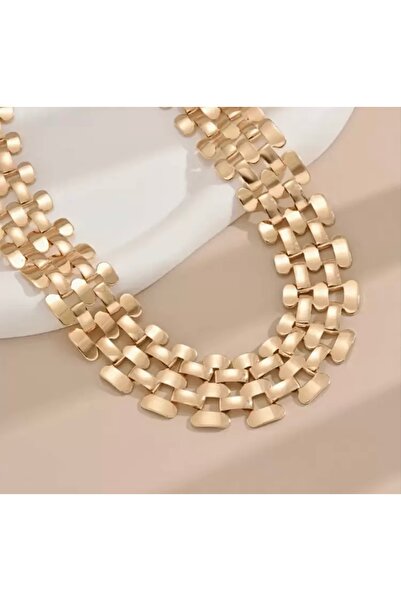 Moda Nova TR Abartılı İçi Boş Zincir Punk Hip-Hop Altın Kalın Zincir Kolye, Kadınlar İçin Unisex Kolye