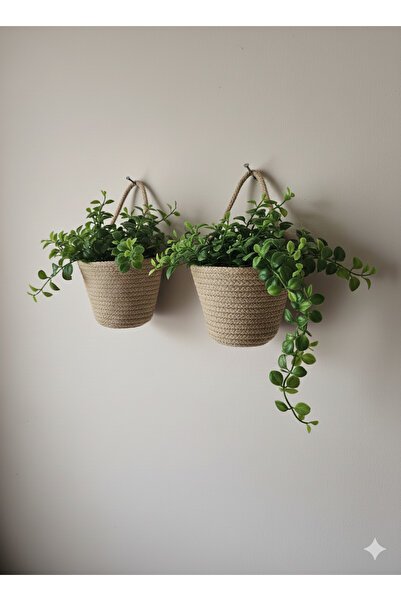 ÖRGÜM Decorative Mini Basket Set of 2 Baskets Without Toys and Plants Included