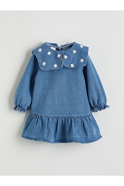 LC Waikiki LCW baby Bebe Yaka Kız Bebek Jean Elbise