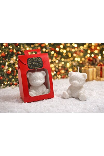 Store Yılbaşı Özel Ayıcık Mum – Kırmızı Hediyelik Kutulu Yılbaşı Hediyesi