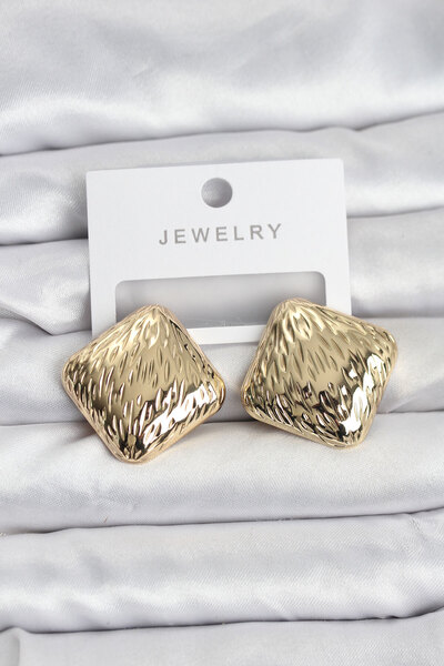 Epilons 316L Steel Gold Color Square Vintage Women's Earrings - Tj-Bkp11504 Z...
