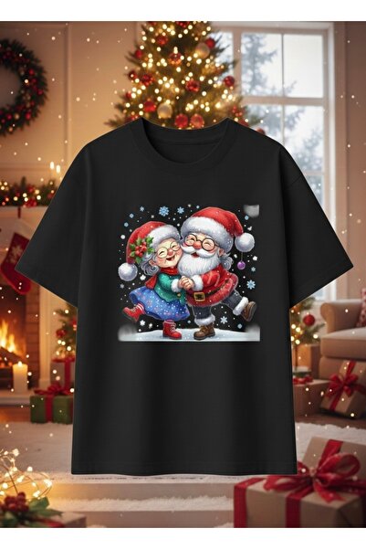 Infire clothing ملابس للجنسين مقاس كبير 100% قطن بتصميم عيد الميلاد المجيد ور...