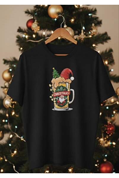 Infire clothing ملابس للجنسين مقاس كبير 100% قطن بتصميم عيد الميلاد المجيد ور...