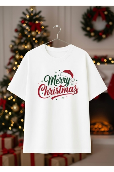 Infire clothing ملابس للجنسين مقاس كبير 100% قطن بتصميم عيد الميلاد المجيد ور...