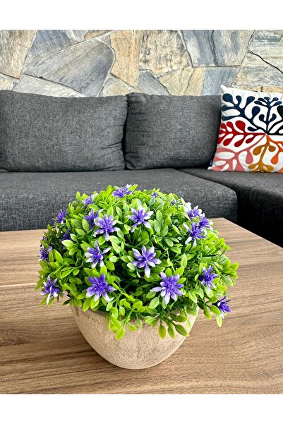 FB Cup نبات مكتبي مزخرف بالزهور الاصطناعية الفاخرة أزرق بلون الكوبالت ılı مقا...