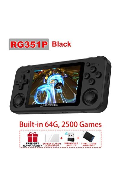 Choice RG351P BLACK ANBERNIC RG351P Retro Video Game Console 3.5‘’ IPS Screen RK3326 3500 mAh Open Linux Sy