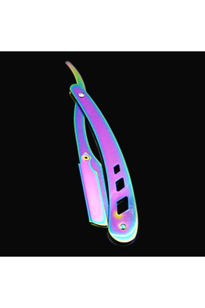 Choice rainbow color Men Shaving Barber Razor Fashion Rainbow Color Folding Stainless Steel Knife Holder(wi