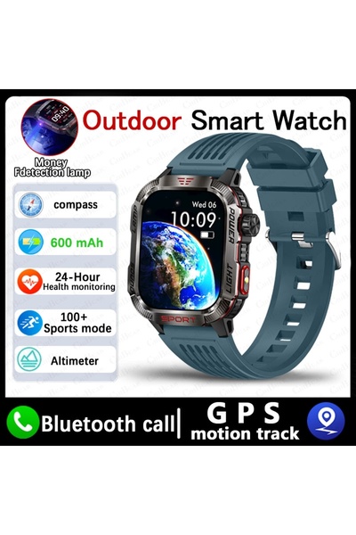 Choice حزام سيليكون أزرق، ساعة ذكية عسكرية جديدة للرجال مزودة بنظام تحديد الم...