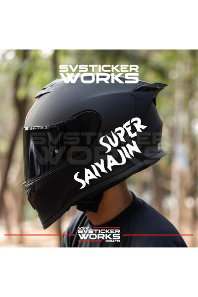ARONA Super Saiyan Written Helmet Sticker Compatible with All Helmets One Dir...
