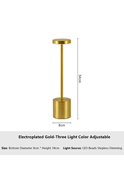 GGBEE مصباح طاولة LED بسيط يعمل باللمس، قابل لإعادة الشحن، بثلاثة ألوان، قابل للتعديل، مناسب للاستخدام بجانب السرير، تصميم إبداعي.