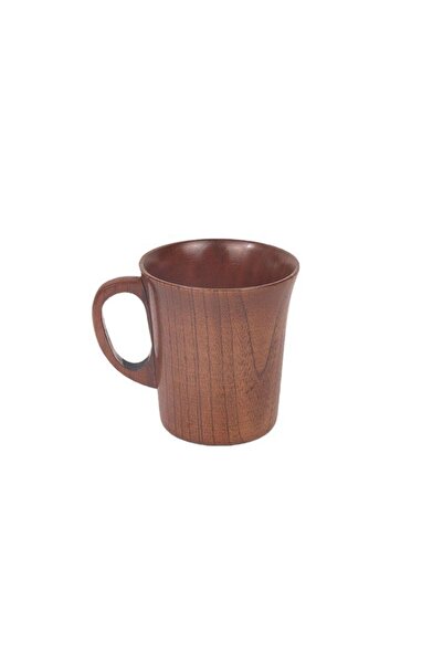 Choice كوب بني اللون، قطعة واحدة، مصنوع من خشب العناب الياباني المبتكر، مناسب للقهوة والشاي والبيرة والعصير والحليب والماء، مزود بمقبض.