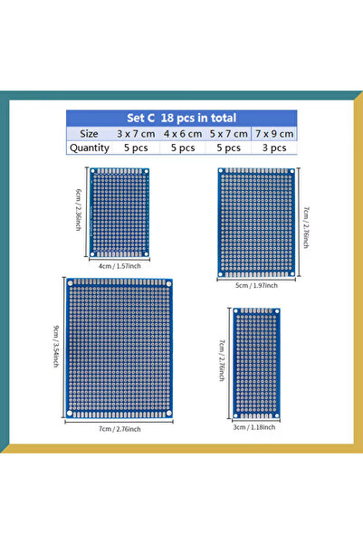 Choice13 C Set 18Pcs 5-40PCS PCB Board Breadboard Double Sided 3x7 4x6 5x7 7x...