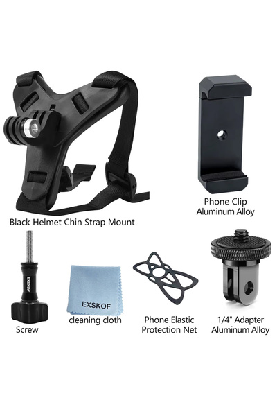 Choice حامل أسود اللون مع مشبك معدني لحزام الذقن لخوذة الدراجة النارية، متواف...