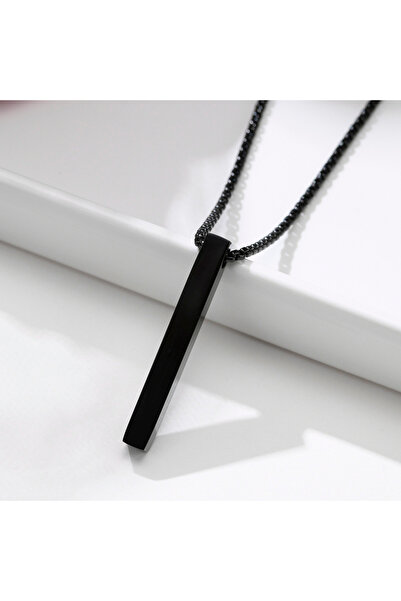 Choice قلادة Vnox سوداء عمودية 5 مم للرجال والنساء، قلادة من الفولاذ المقاوم ...