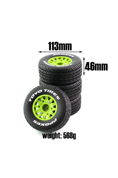 Choice 4 قطع من إطارات شاحنات السباق القصيرة مقاس 113 مم (1/8 و1/10) مع سداسي...