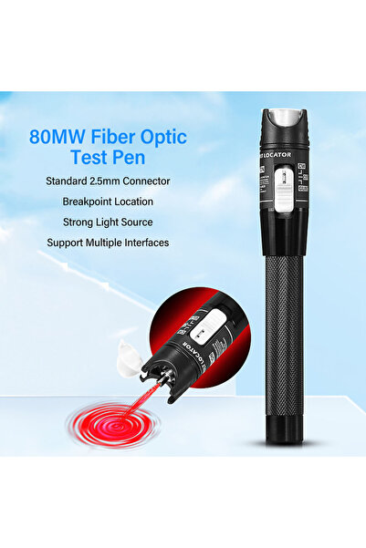 Choice قلم اختبار الألياف الضوئية بطول 80 كم، كاشف أعطال مرئي بطول 80 كم، جها...