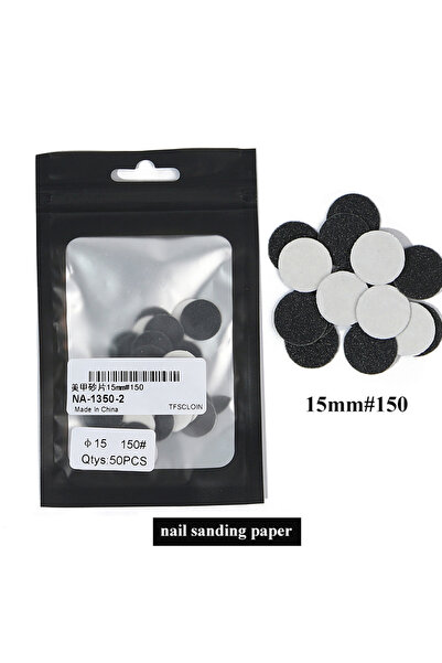 Choice10 15mm G150 50pcs 20/25/35mm Stainless Steel Nail Sanding Paper Disc f...