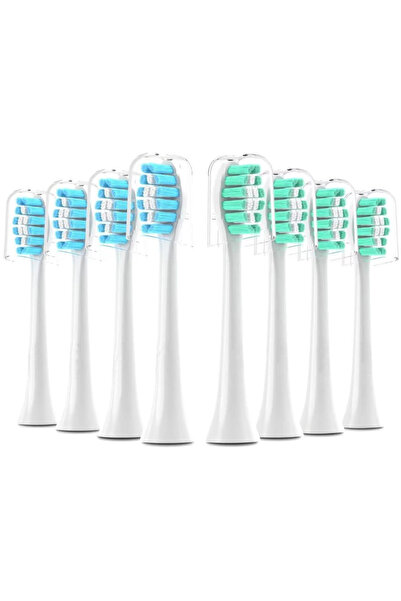 choice2 ٤ رؤوس فرشاة أسنان بديلة خضراء و٤ زرقاء، عبوة من ٨ رؤوس، متوافقة مع ر...