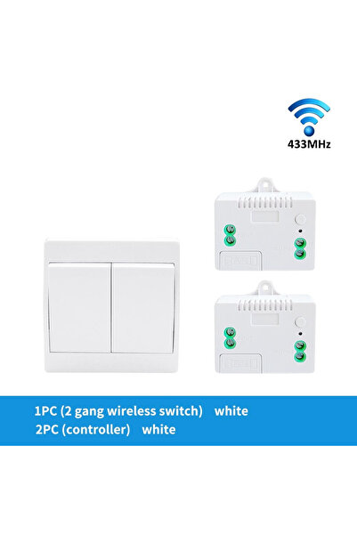 Choice مفتاح لاسلكي أبيض ثنائي الوضع، يعمل بالطاقة الذاتية، مقاوم للماء بمعيا...